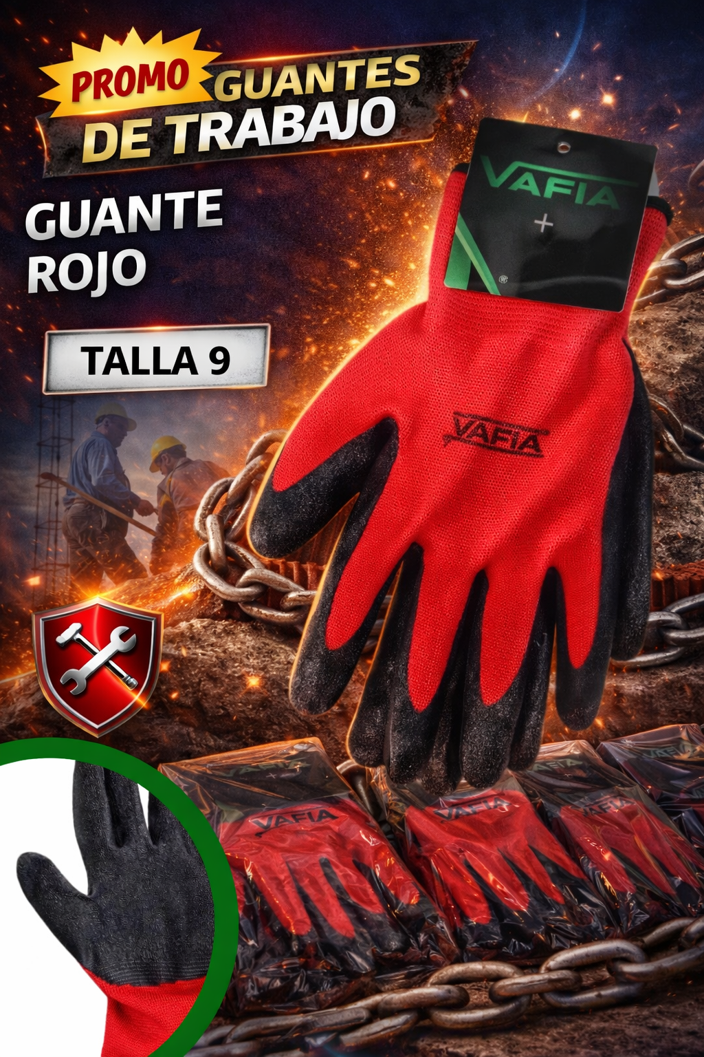 Guante Rojo – Talla 9
