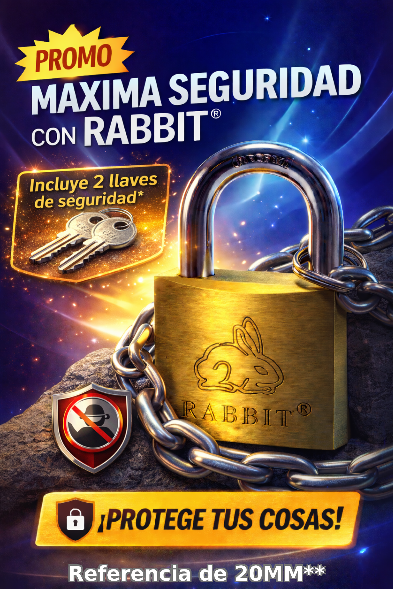 Candado Rabbit # 20MM